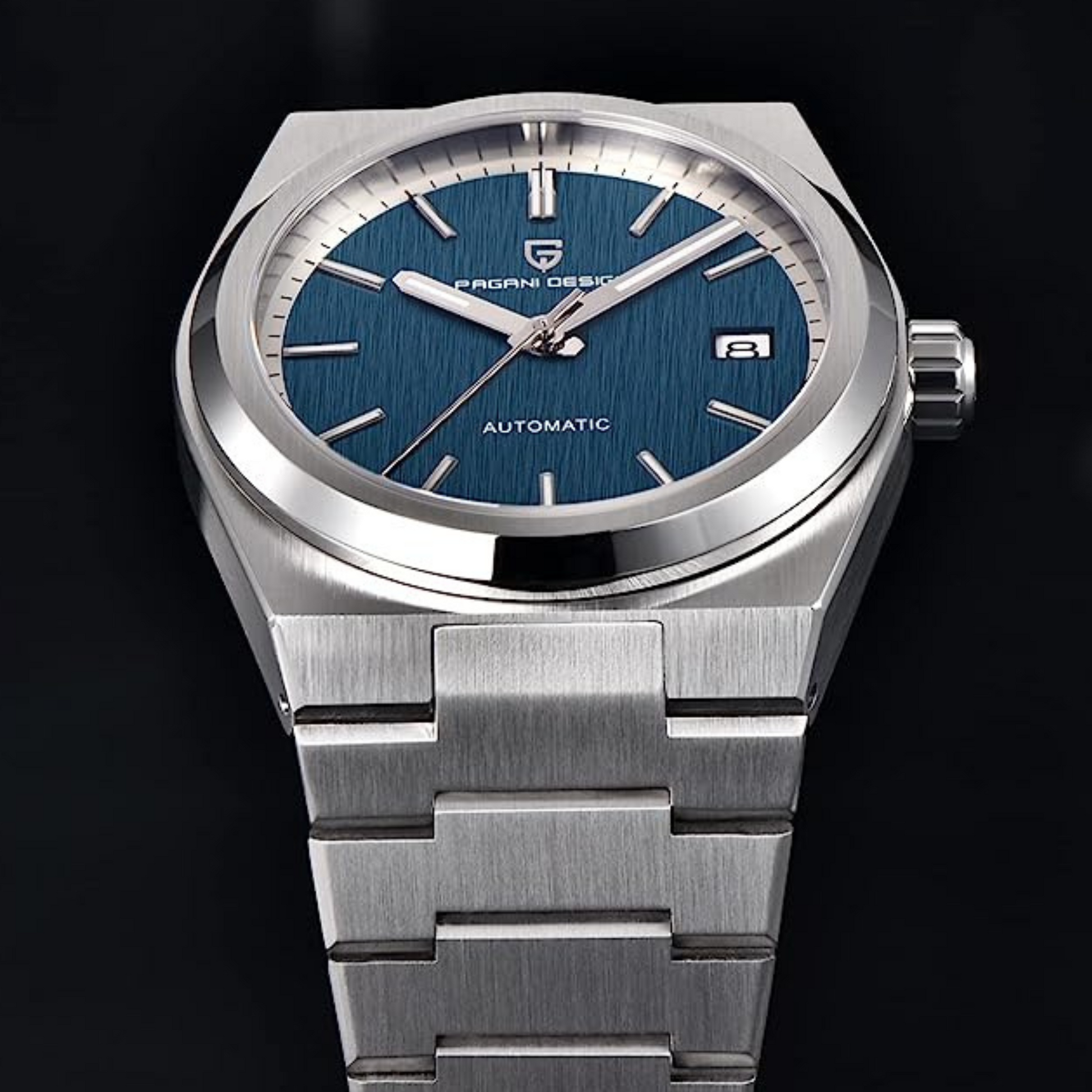 Pagani Design PD-1753 PRX Powermatic 38MM 100M Waterproof Japan NH35 Automatic Mechanical Watch Sapphire Crystal AR Coating Luminous Stainless Steel Business Watch - Blue