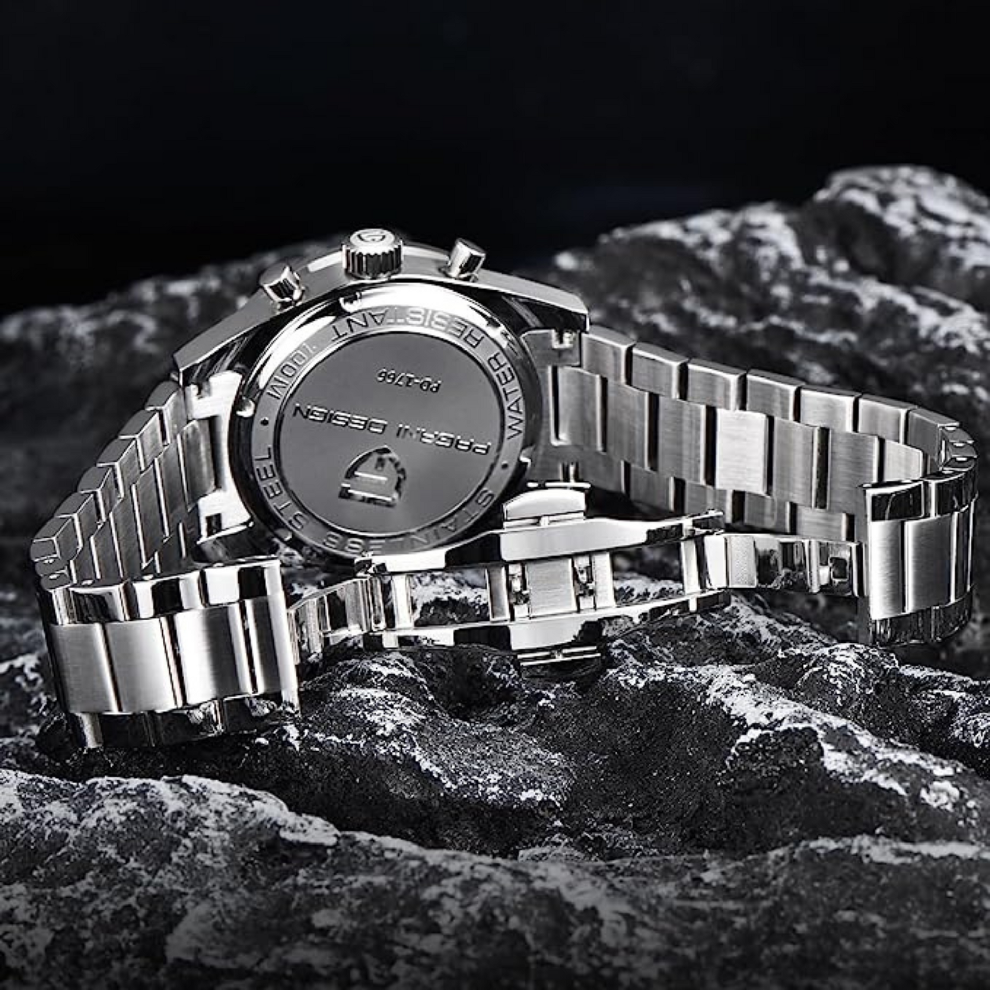 Pagani Design 1766 Homage Men's Chronograph Watches Stainless Steel 40mm Case VK64 Quartz Movement 100M Waterproof Casual Sport Retro Watch - Black