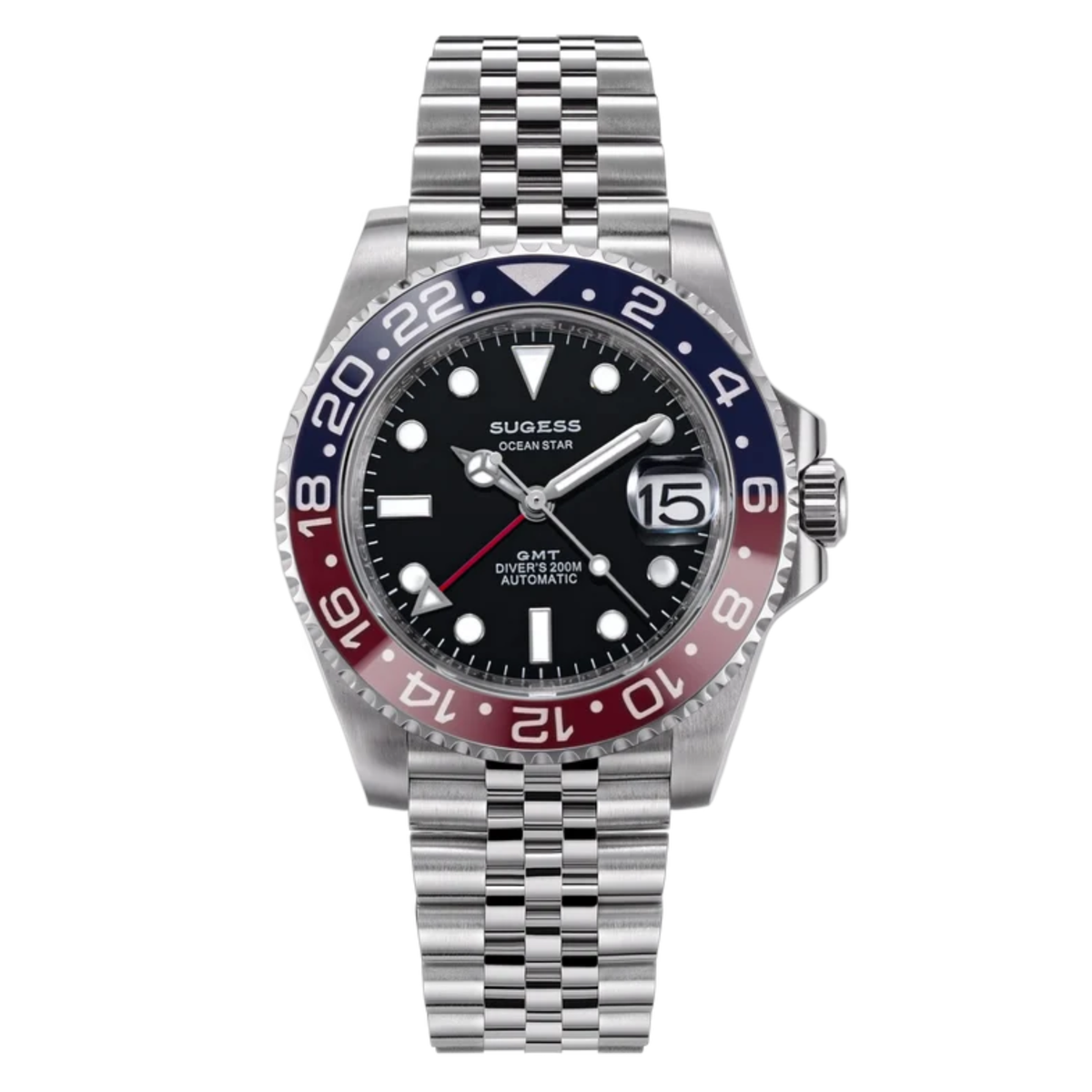 Sugess S420 Red & Blue Bezel GMT Jubilee Bracelet