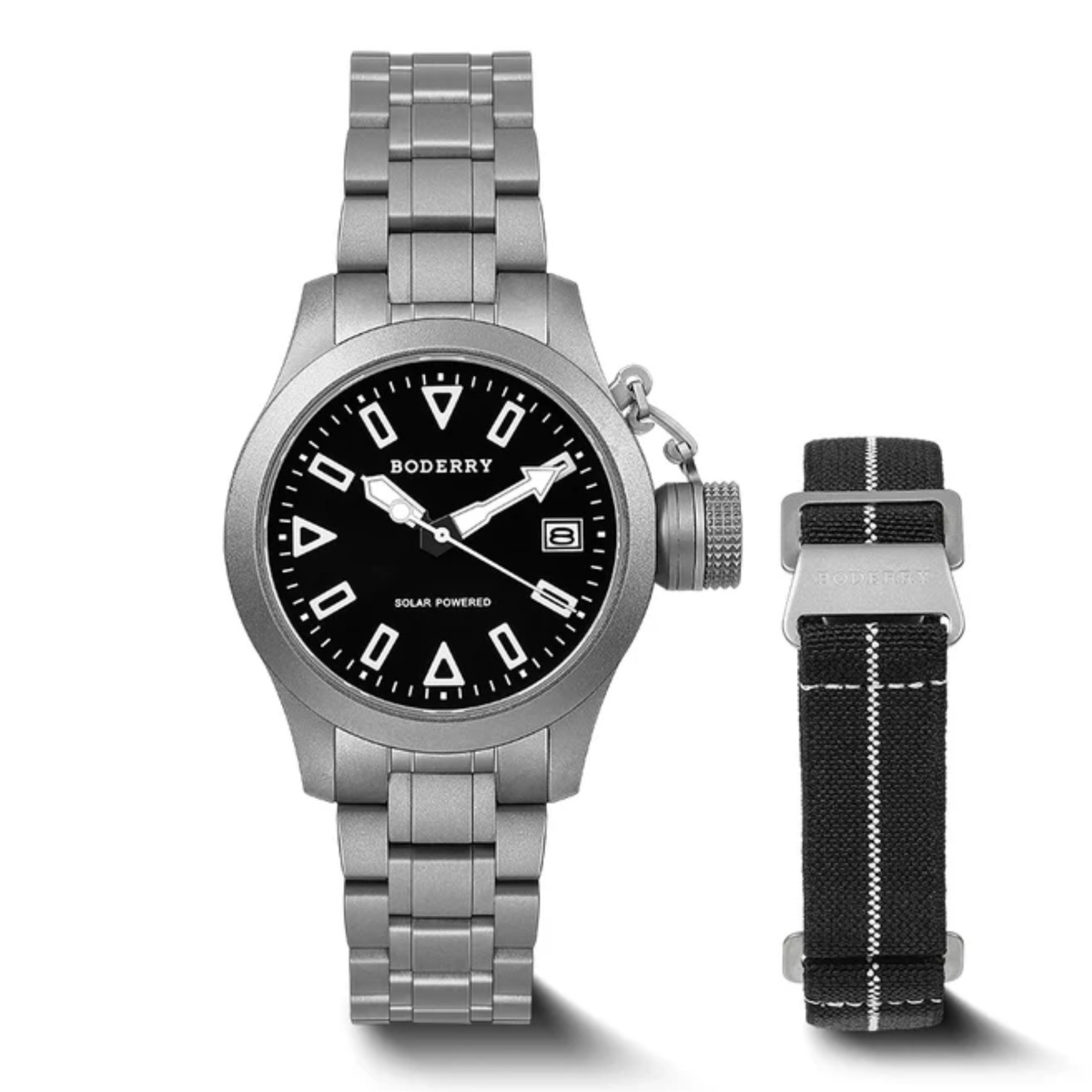Boderry FALCON Canteen - Titanium Solar-Powered Watch | Dive/Bracelet