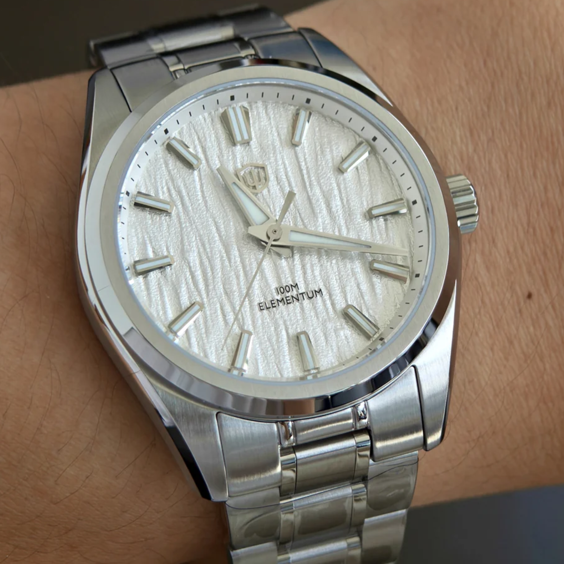 Watchdives WD0003C Enamel Dial Men Watch / Silver-White Tree Pattern