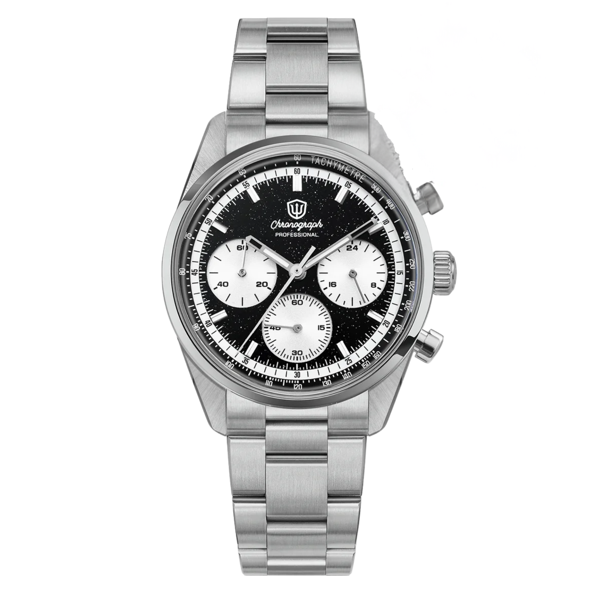 Watchdives WD0526 38.5mm VK63 Chronograph Watch (Black Aventurine)