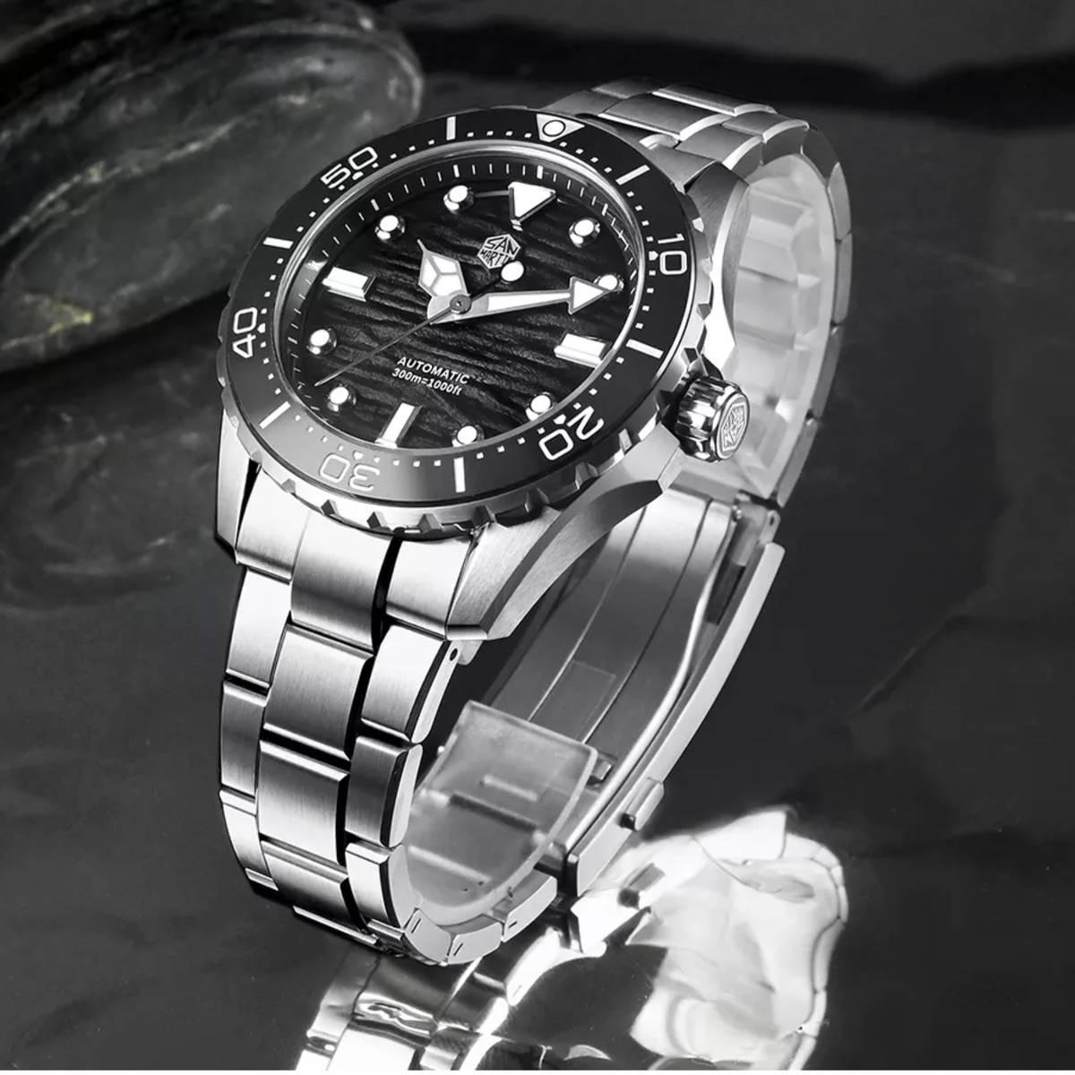 San Martin SN0154-G 40mm Dive Watch Automatic ST2130 Waterproof 300m Gradient dial BGW-X1 Luminous