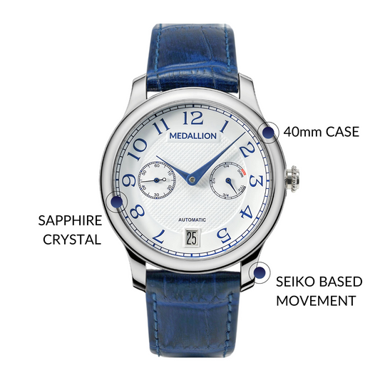 MEDALLION "Symphony" Mens 40 mm Automatic - Electric Blue