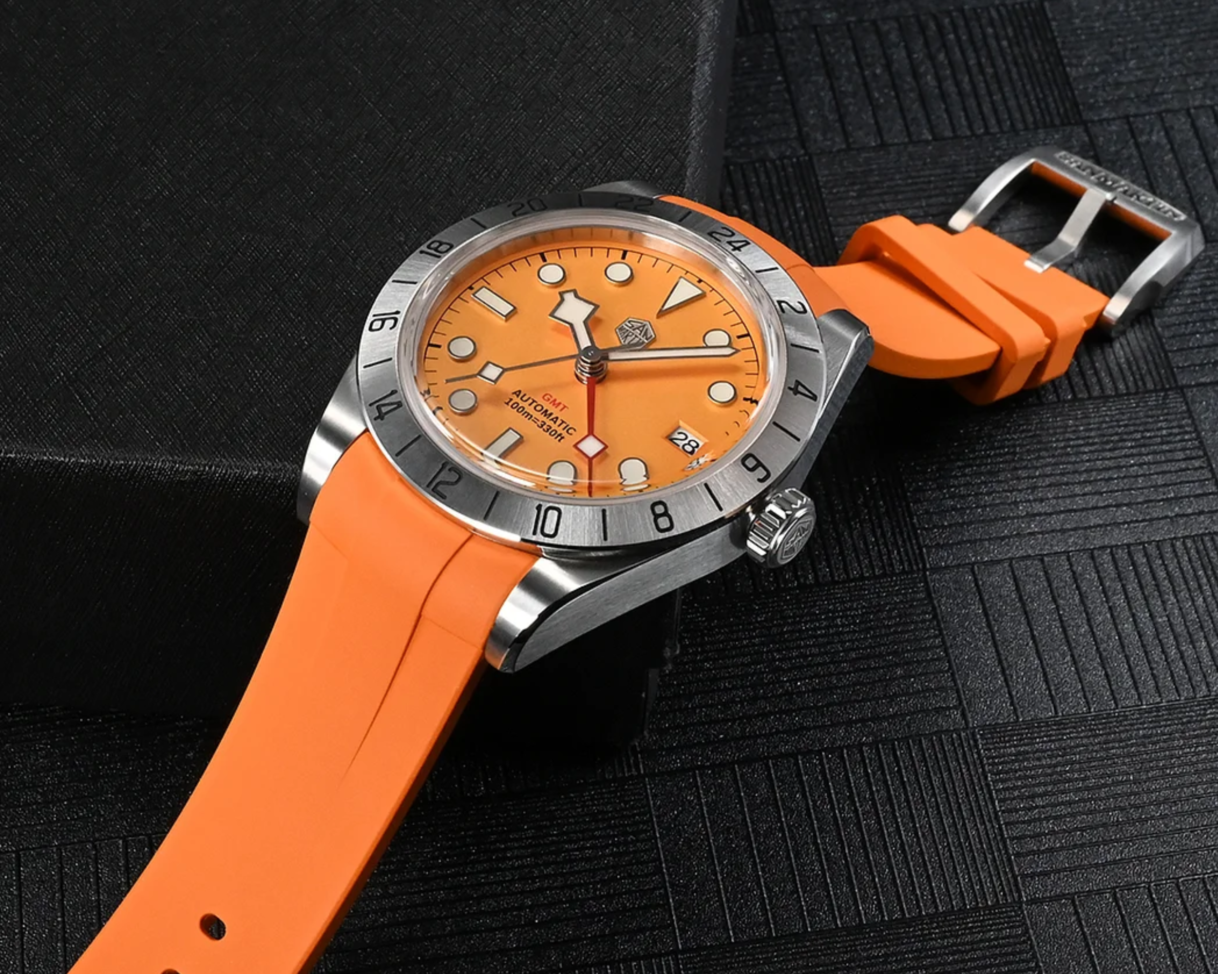 San Martin NH34 39mm BB GMT Watch SN054C - Orange san martin watches india online