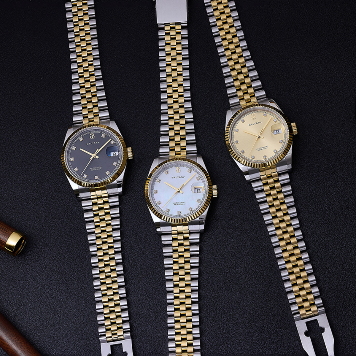 Baltany CZ Gem-Set Hour Markers 36mm DJ Homage S4129