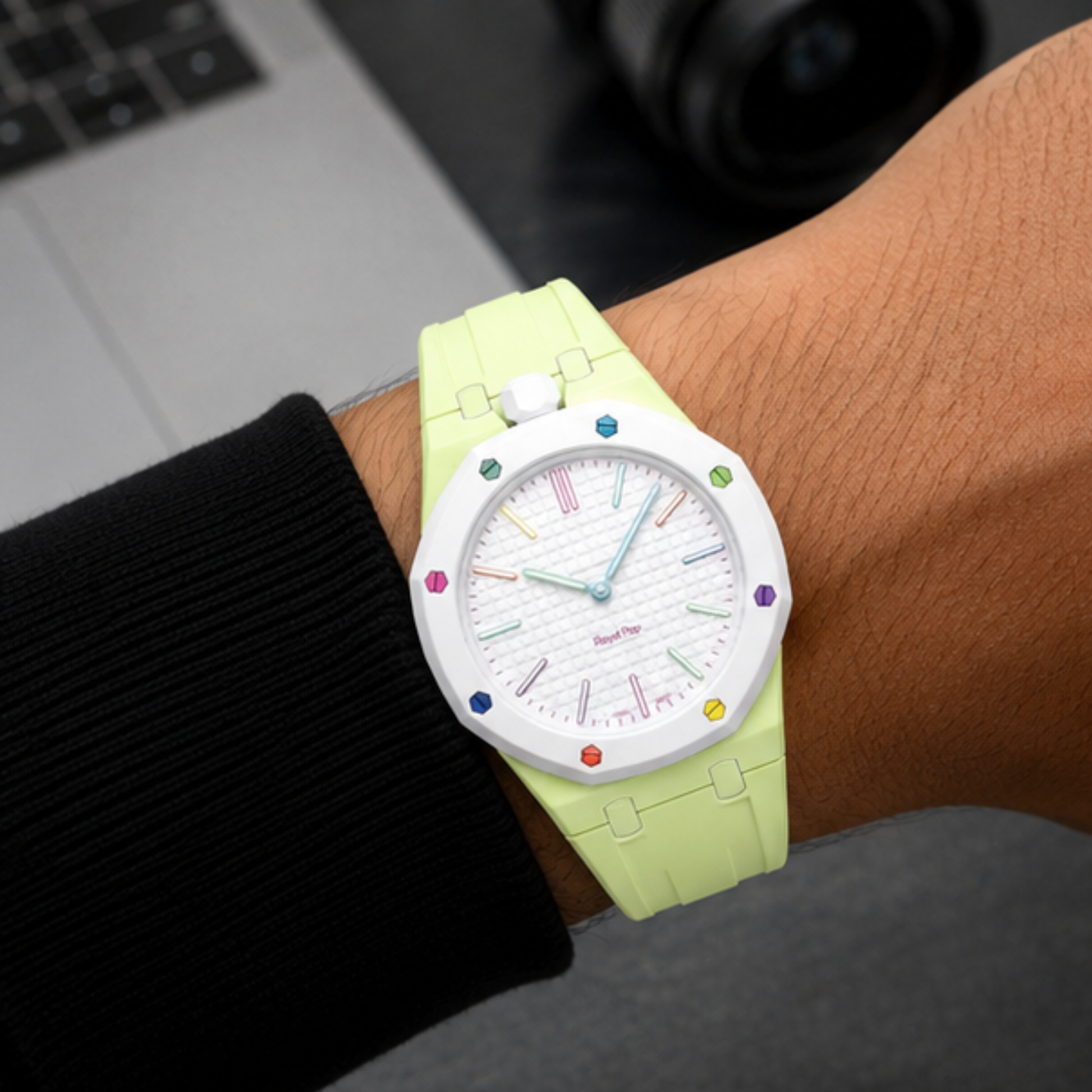 AP Swatch Watch Modkit Case & Strap | Bioceramic Case | FKM High Quality Rubber Bracelet | Butterfly Clasp