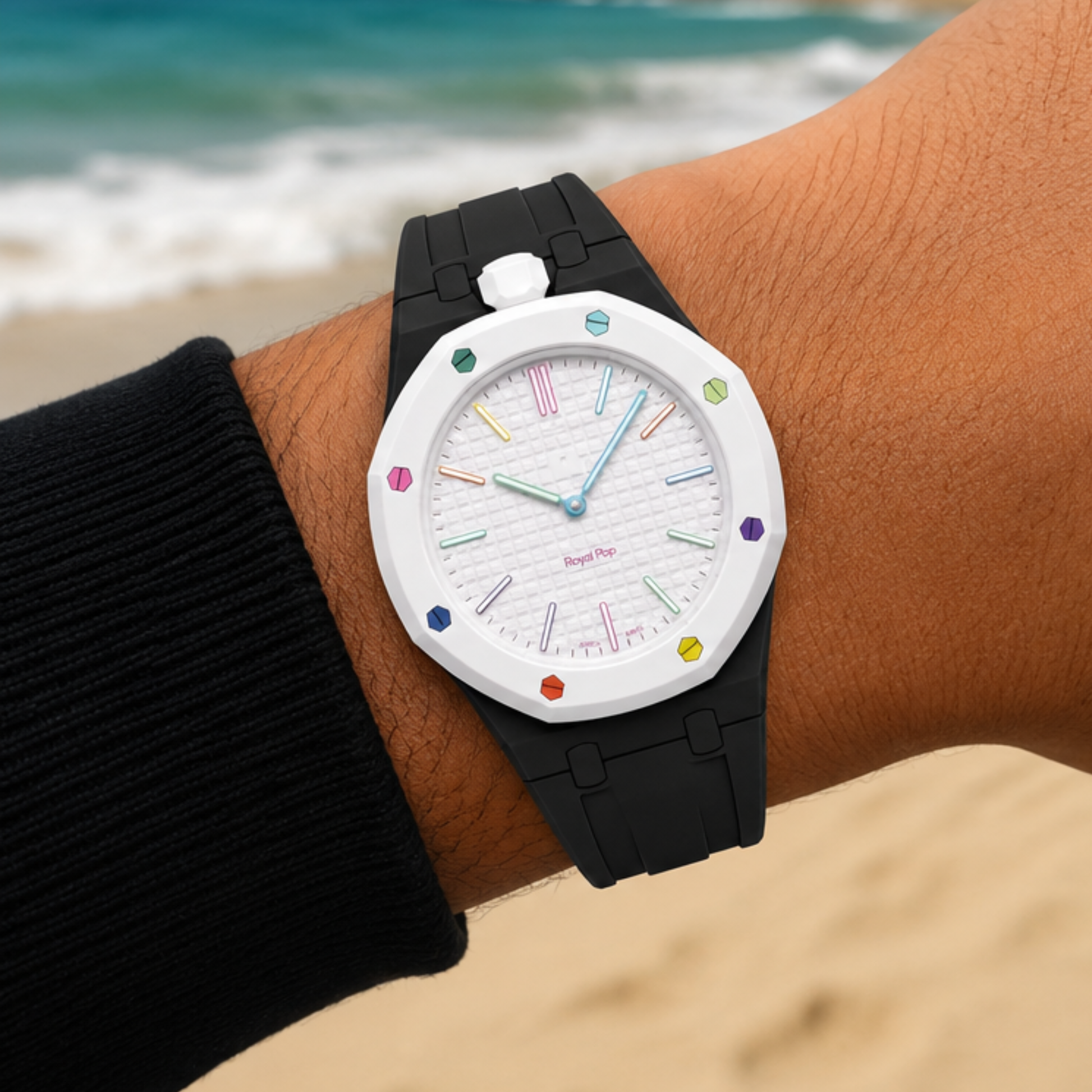 AP Swatch Watch Modkit Case & Strap | Bioceramic Case | FKM High Quality Rubber Bracelet | Butterfly Clasp