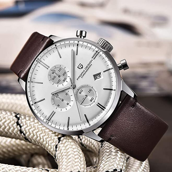 Pagani Design PD-2720K Chronograph (Movement Japanese VK67) | Stainless Steel Men's Luxury Watch - White Dial