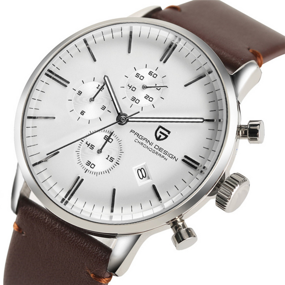 Pagani Design PD-2720K Chronograph (Movement Japanese VK67) | Stainless Steel Men's Luxury Watch - White Dial