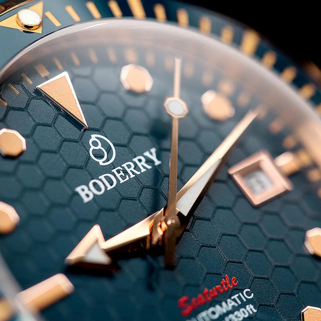 SEATURTLE OCEAN(BRONZE) - Automatic Bronze Diver Watch | Sea Blue/FKM Rubber