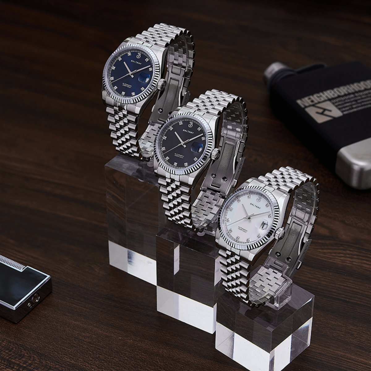 Baltany CZ Gem-Set Hour Markers 36mm DJ Homage S4129