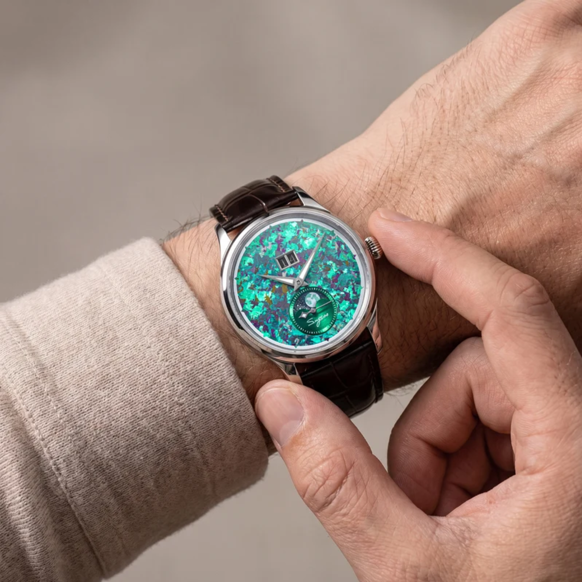 Sugess S401 MoonPhase Master Automatic Jade Green Dial