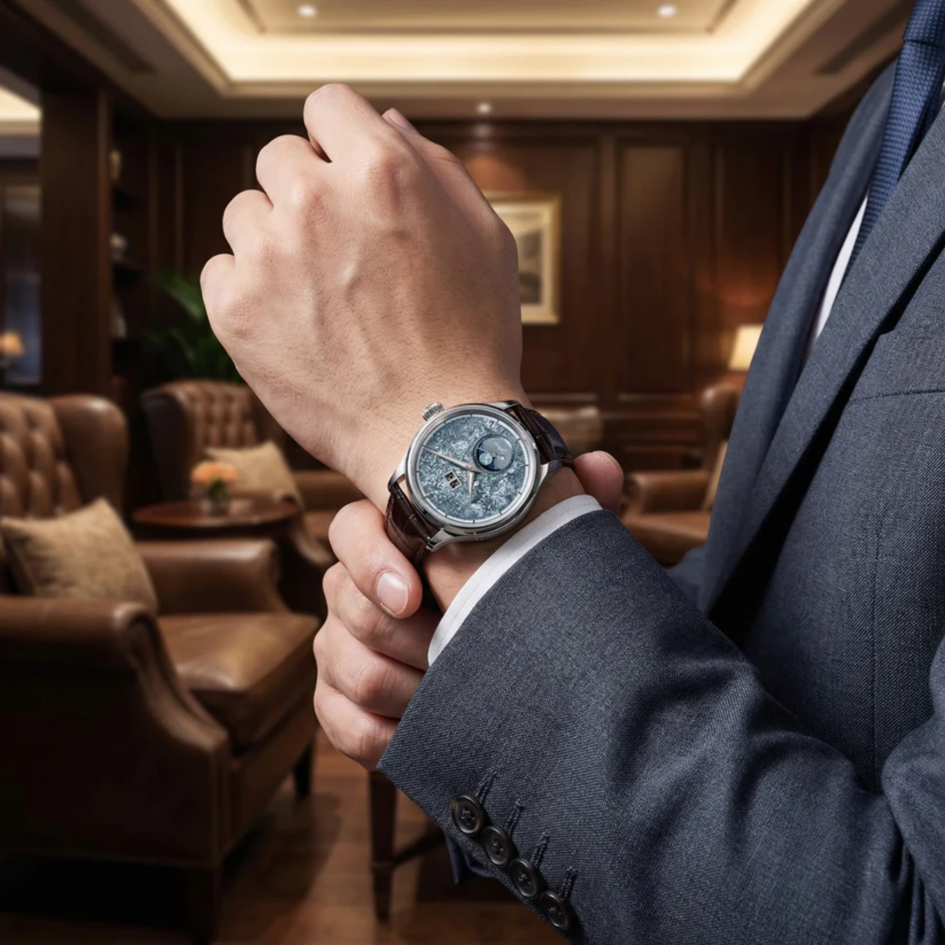 Sugess S401 MoonPhase Master Automatic Iceblue Dial