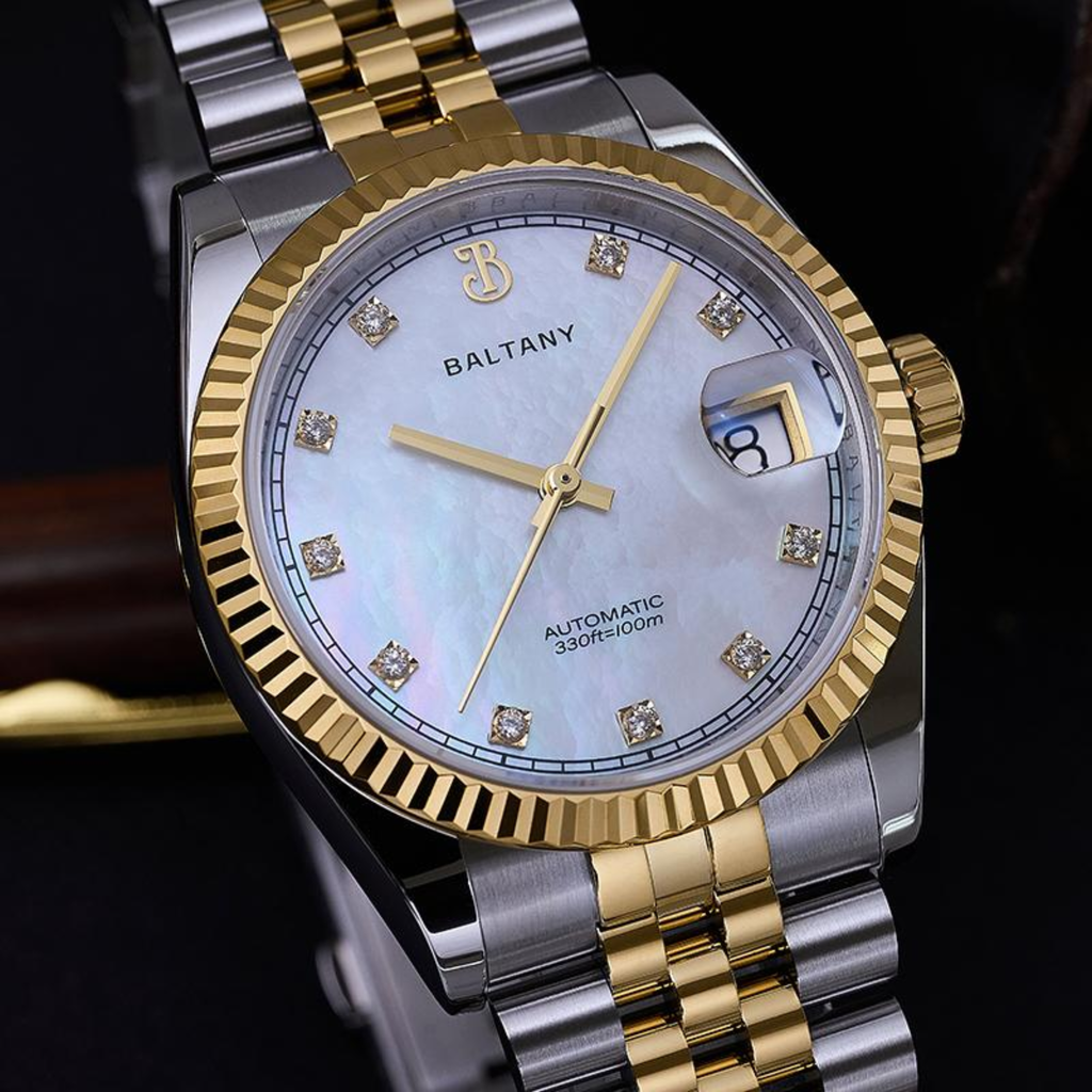 Baltany CZ Gem-Set Hour Markers 36mm DJ Homage S4129