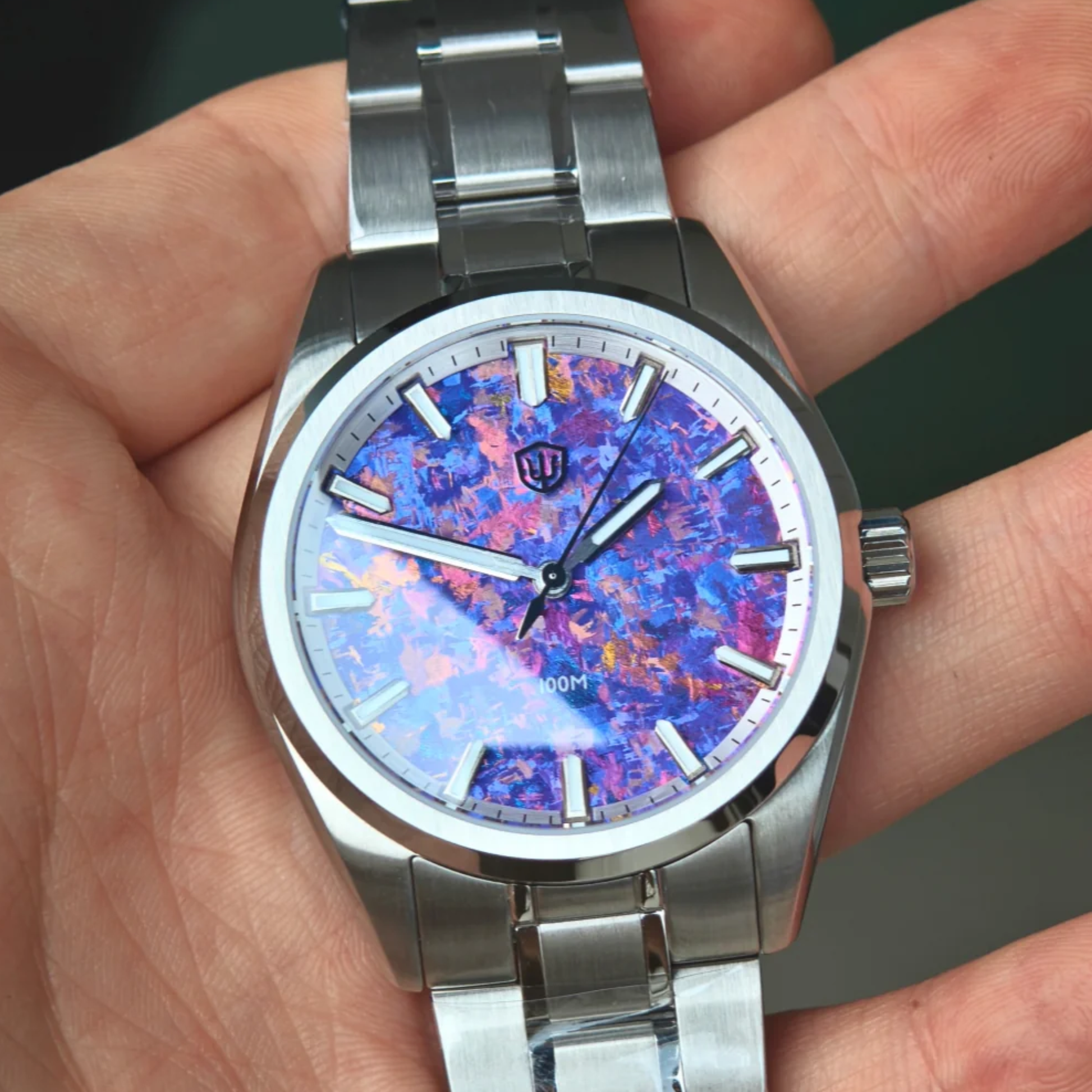 Watchdives WD0003C Enamel Dial Men Watch / Ice Crystal Titanium Dial