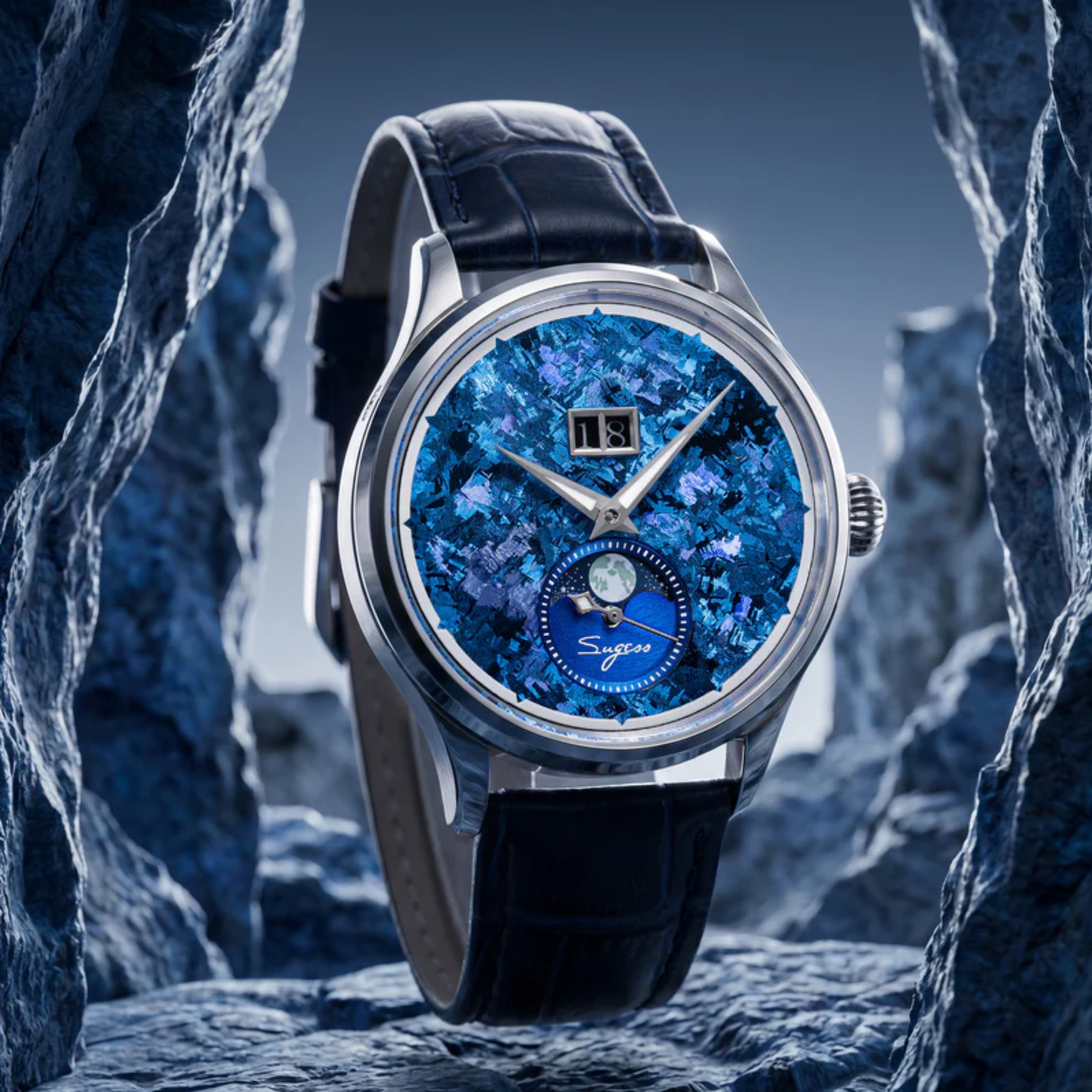 Sugess S401 MoonPhase Master Automatic Stone Star Dust Dial