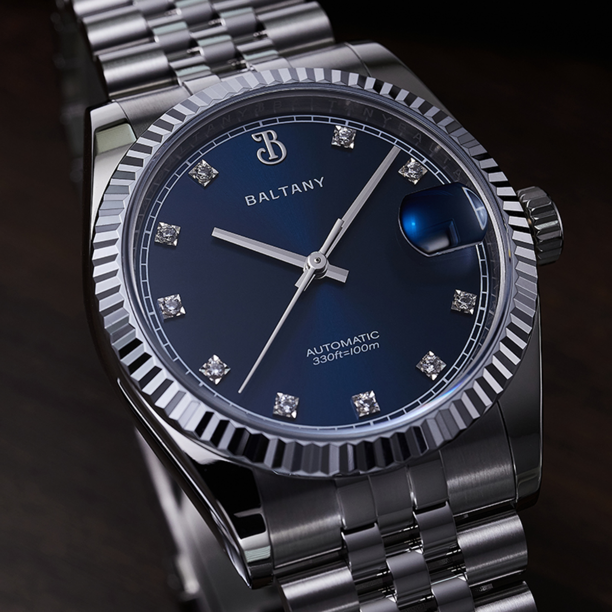 Baltany CZ Gem-Set Hour Markers 36mm DJ Homage S4129