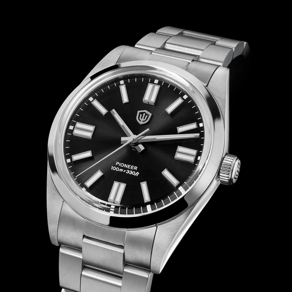 Watchdives WD1016B 37mm Pioneer VH31 Men Watch / Sunburst Black