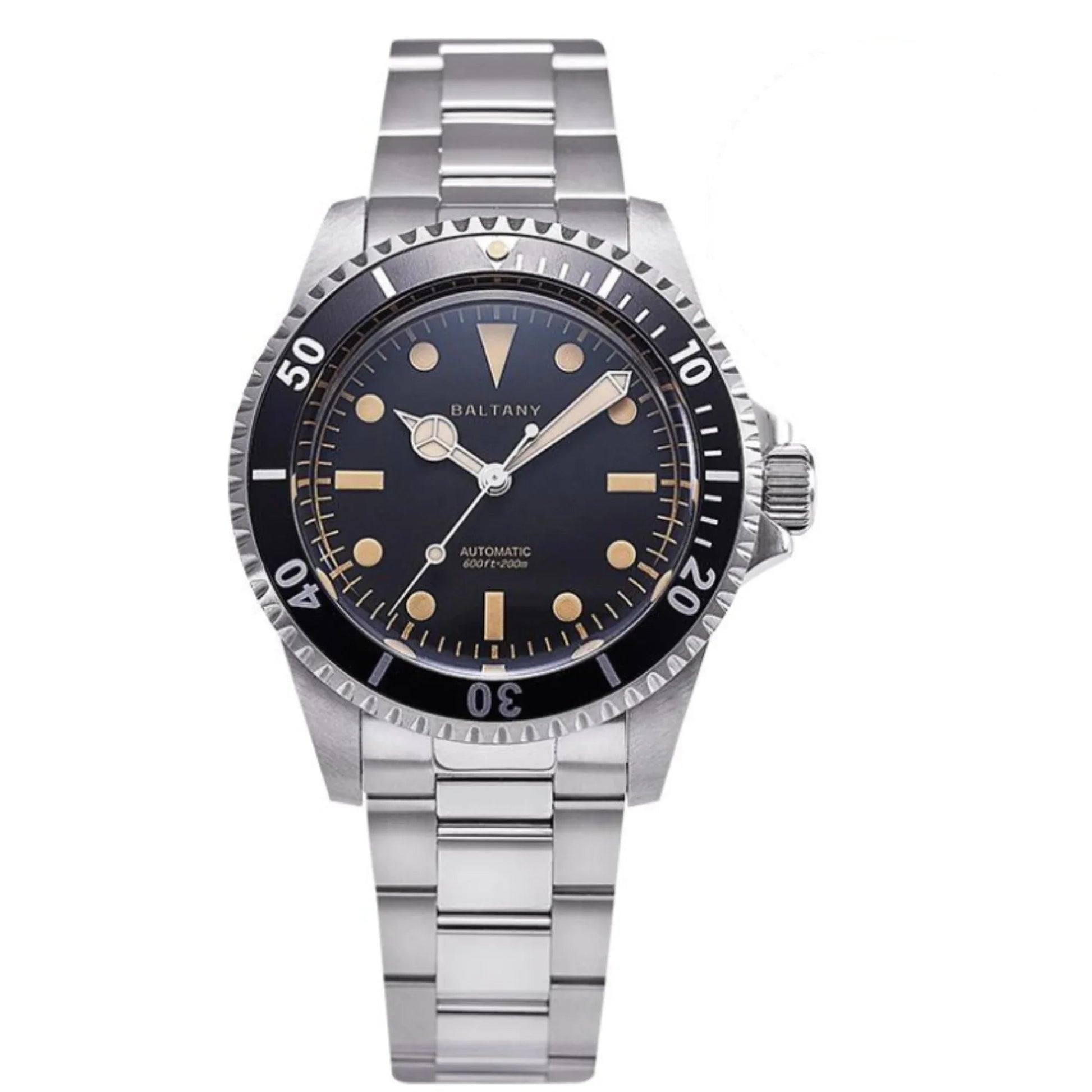 39mm Baltany NH38 Automatic Retro Diver Watch D3043AB - DREAM WATCHES