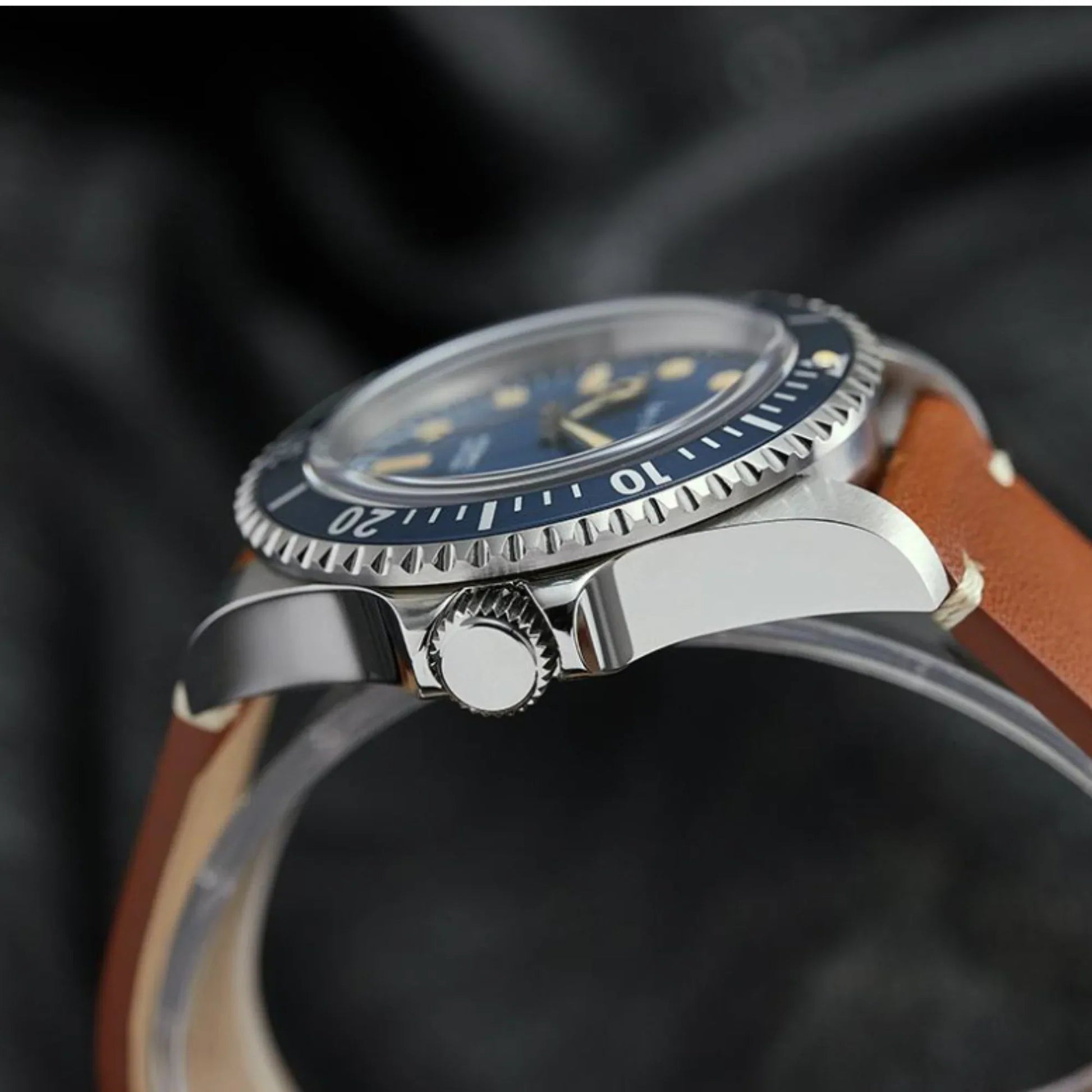 39mm Baltany NH38 Automatic Retro Diver Watch D3043AB - DREAM WATCHES