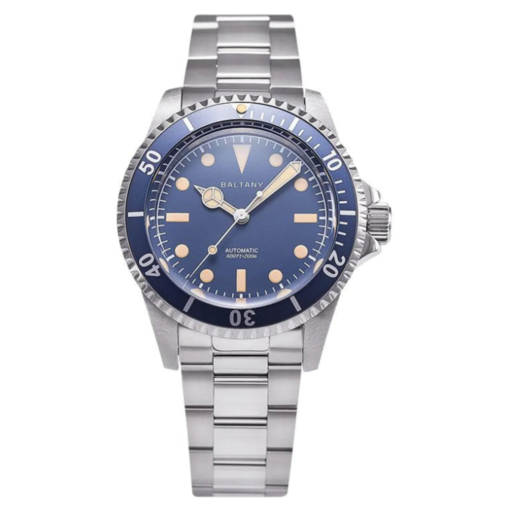 39mm Baltany NH38 Automatic Retro Diver Watch D3043AB - DREAM WATCHES