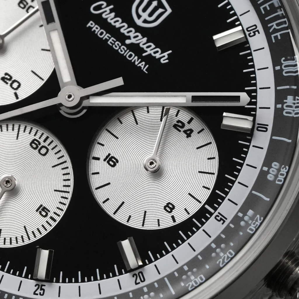 Watchdives WD0526 38.5mm VK63 Chronograph Watch (Black Onyx)