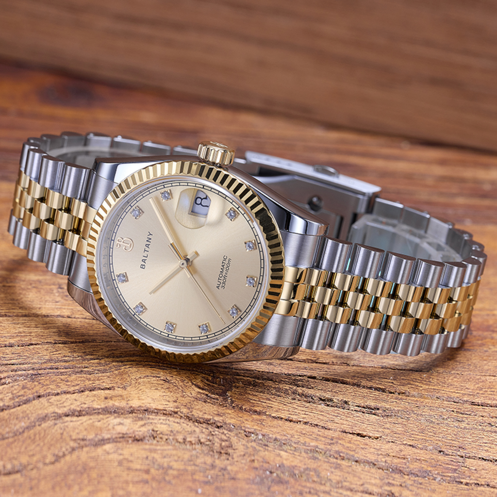 Baltany CZ Gem-Set Hour Markers 36mm DJ Homage S4129