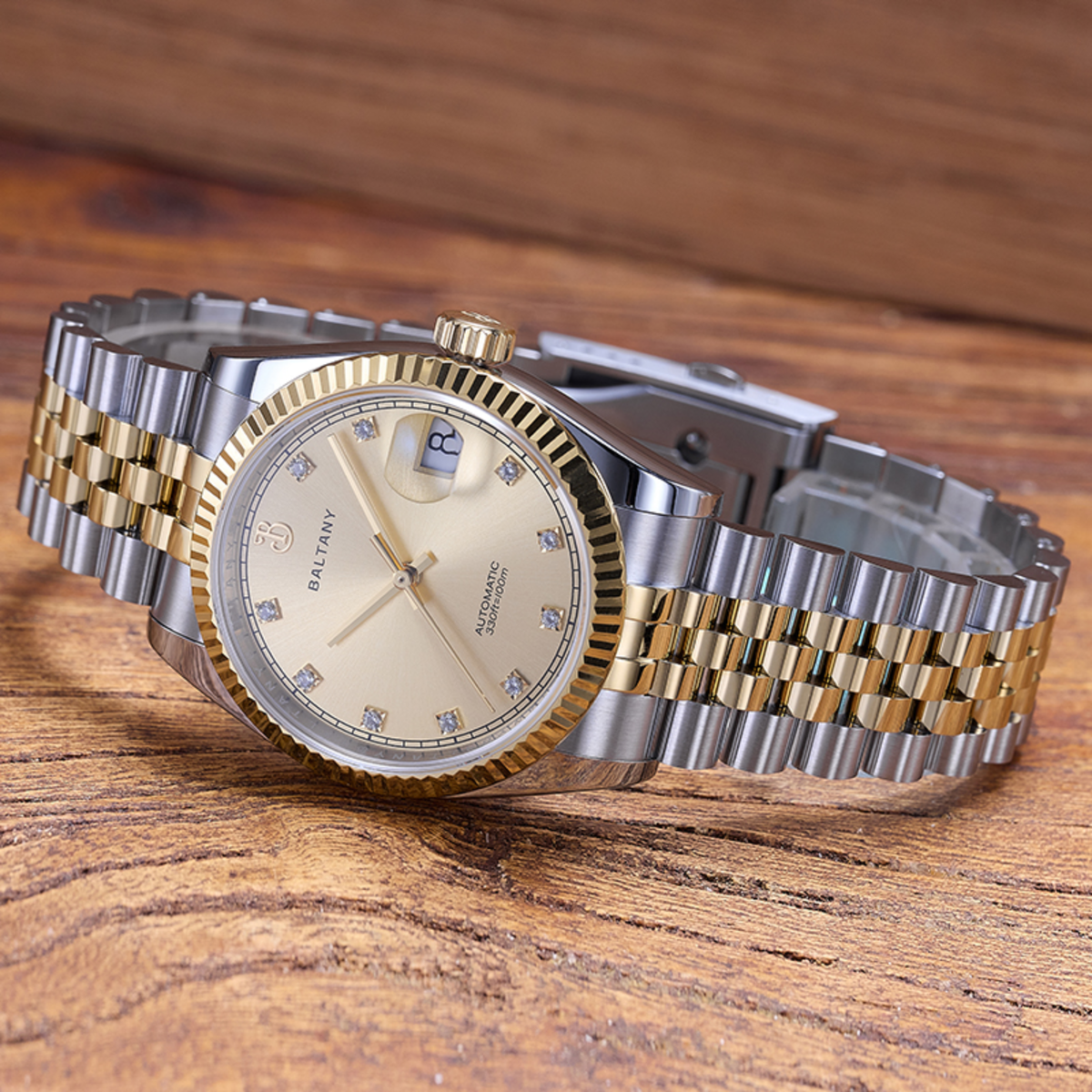 Baltany CZ Gem-Set Hour Markers 36mm DJ Homage S4129