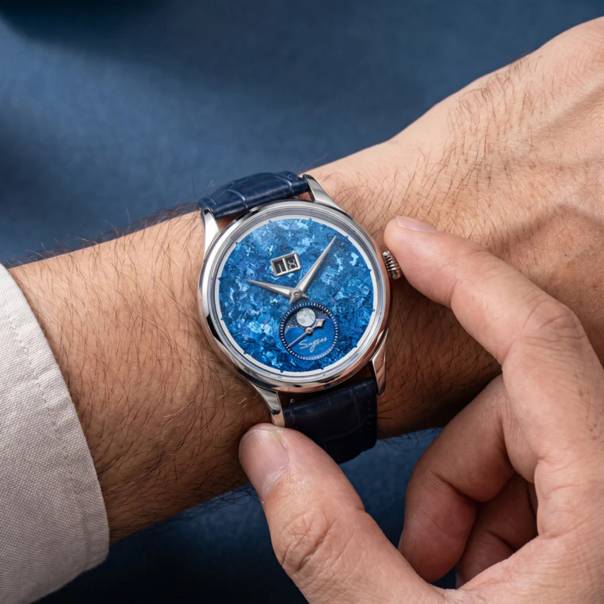 Sugess S401 MoonPhase Master Automatic Stone Star Dust Dial
