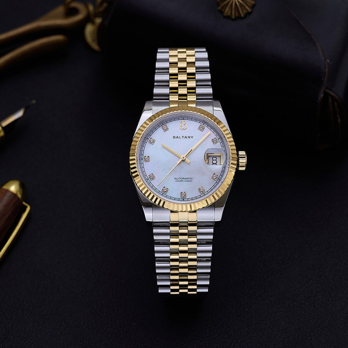Baltany CZ Gem-Set Hour Markers 36mm DJ Homage S4129