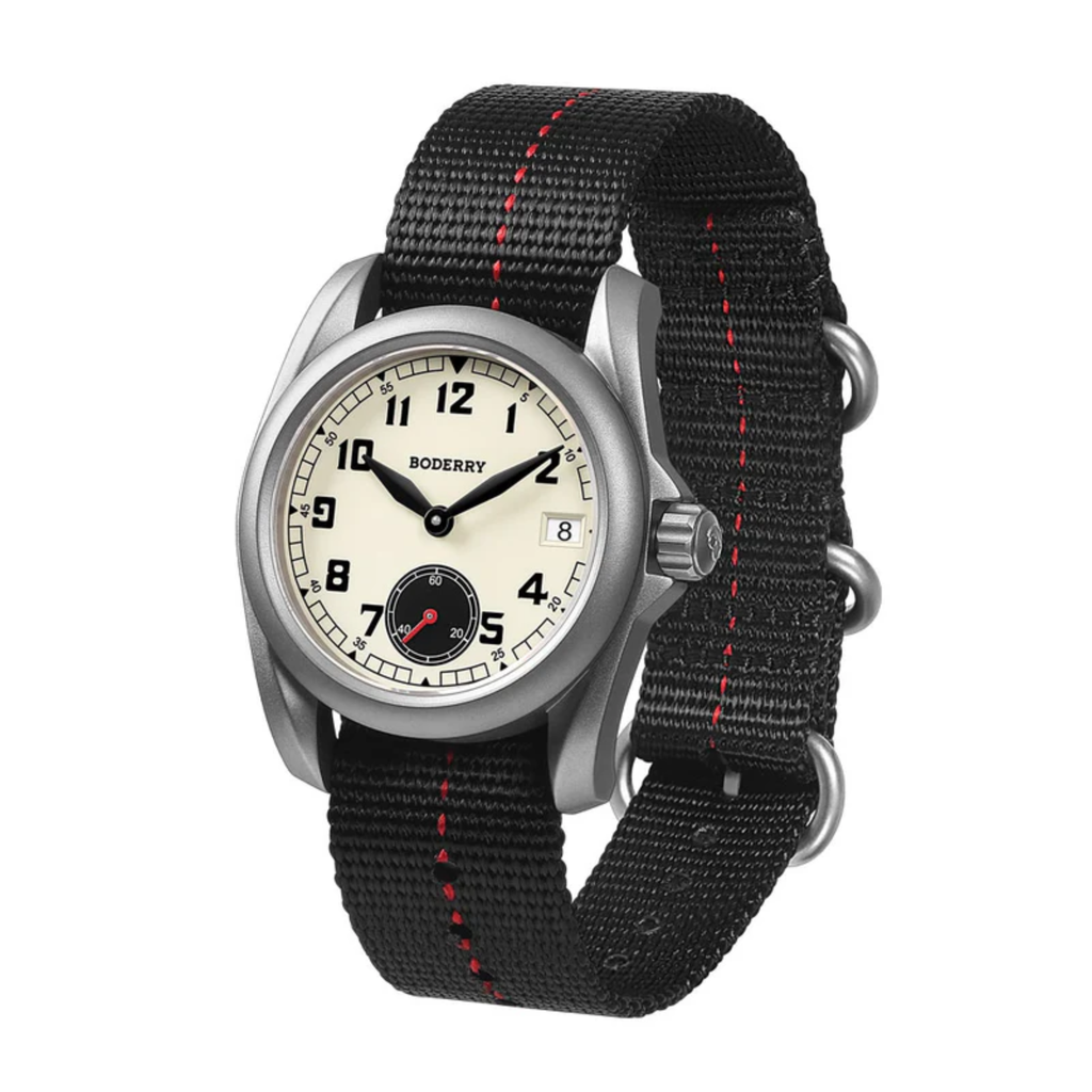 VOYAGER S72 – 72-Hour Power Reserve Titanium Automatic Field Watch, 100M Water Resistant | Cream