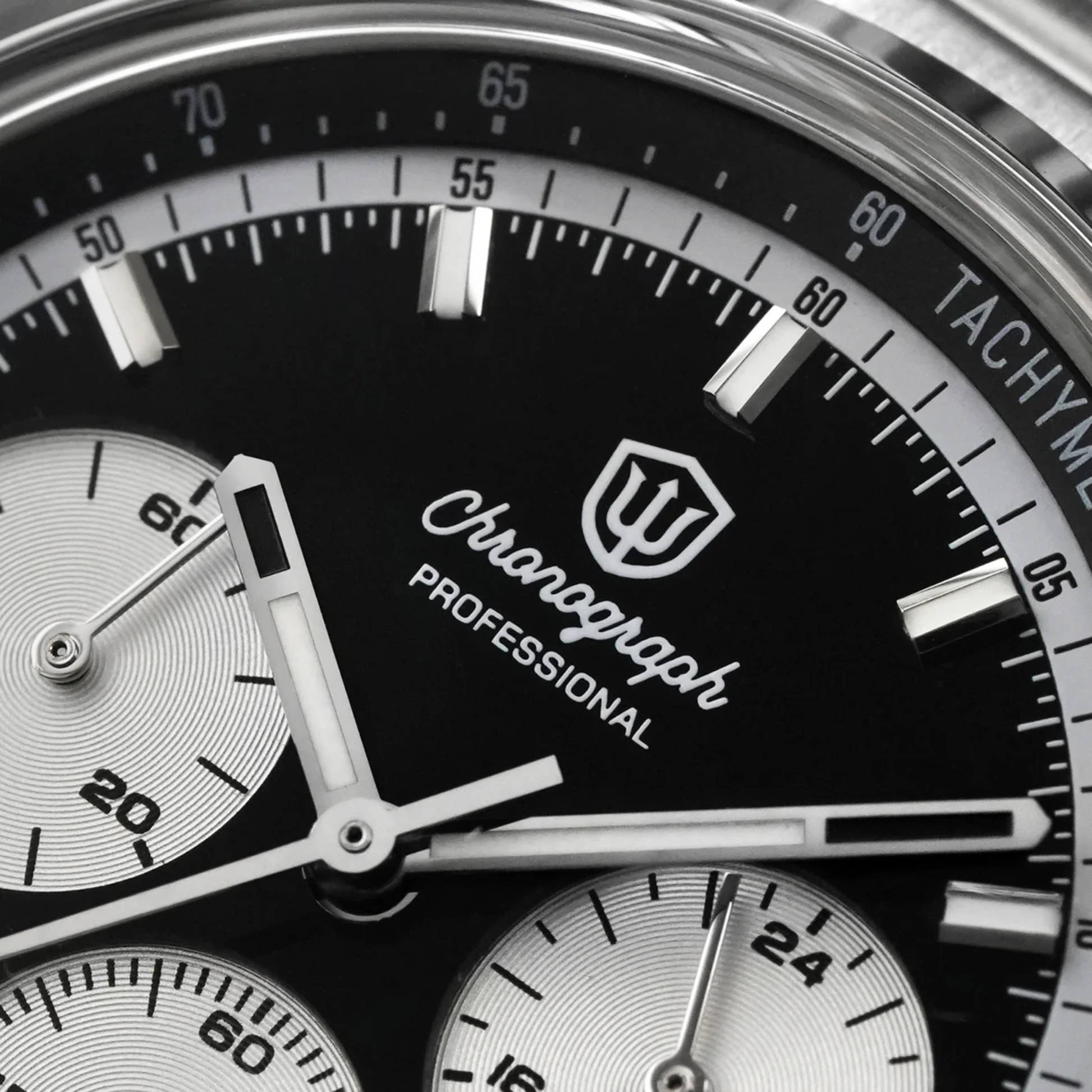 Watchdives WD0526 38.5mm VK63 Chronograph Watch (Black Onyx)