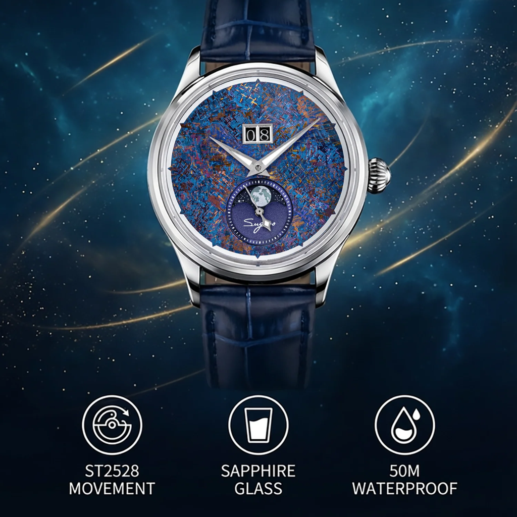 Sugess S401 MoonPhase Master Automatic Deep Blue Dial
