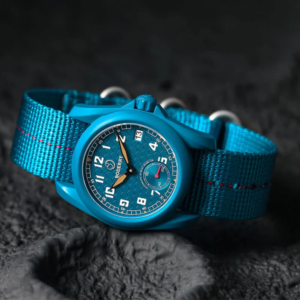 VOYAGER S72 – 72-Hour Power Reserve Titanium Automatic Field Watch, 100M Water Resistant | Blue
