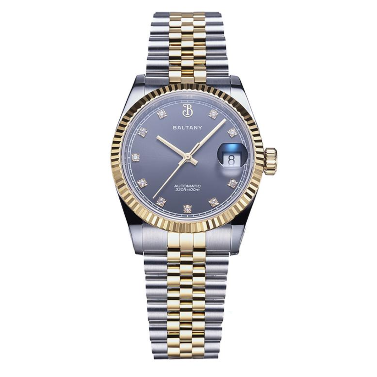 Baltany CZ Gem-Set Hour Markers 36mm DJ Homage S4129