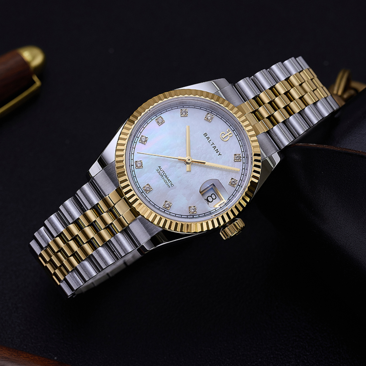 Baltany CZ Gem-Set Hour Markers 36mm DJ Homage S4129