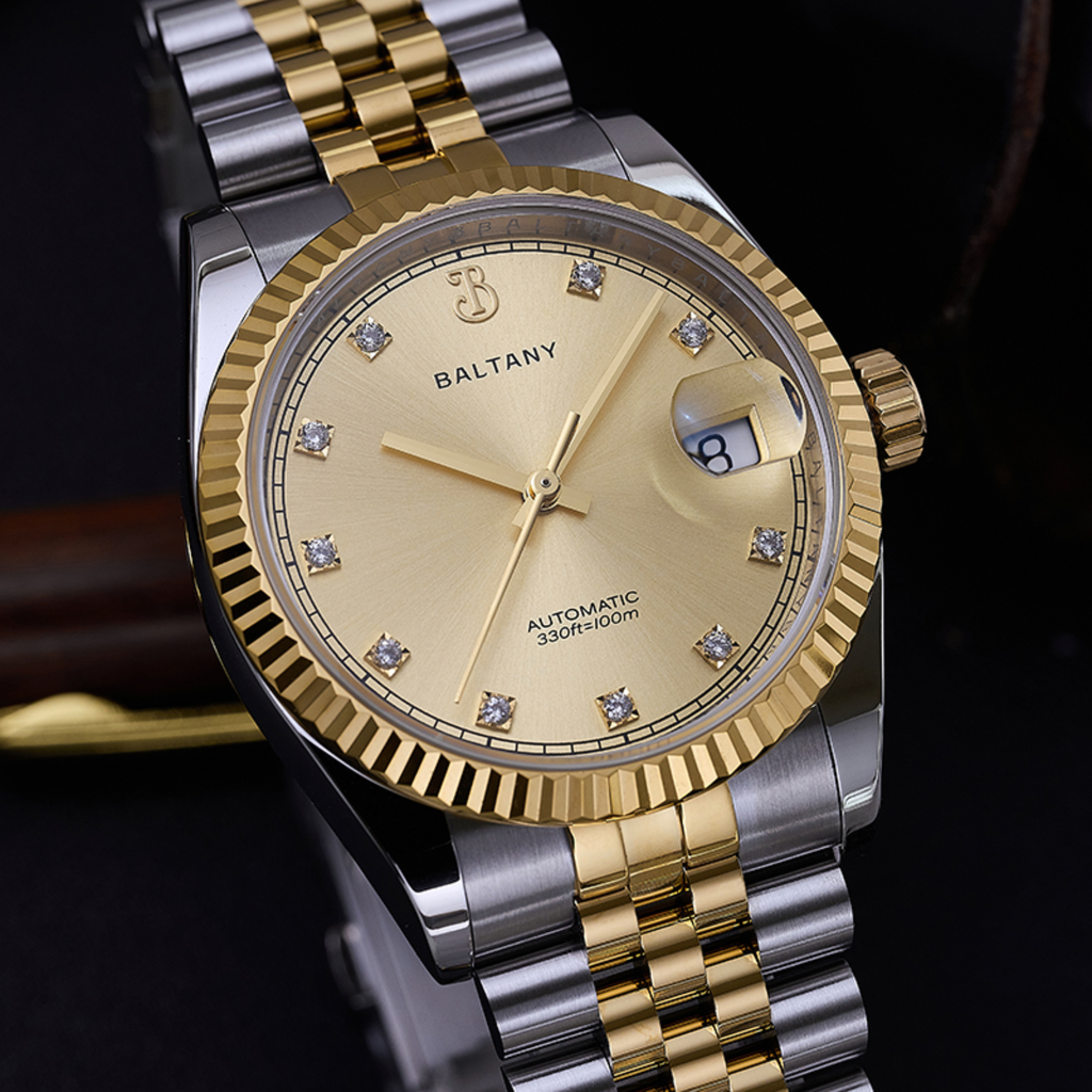 Baltany CZ Gem-Set Hour Markers 36mm DJ Homage S4129