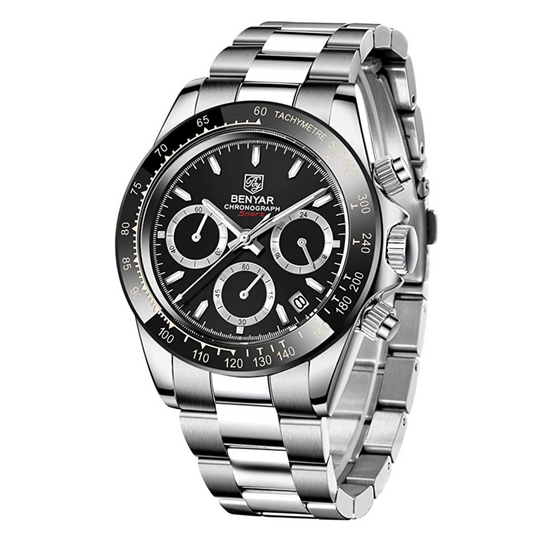 Benyar - BY-5169 Silver Black Classic Men's Watch with Chronograph and Stainless Steel Strap benyar watches online india dream watches