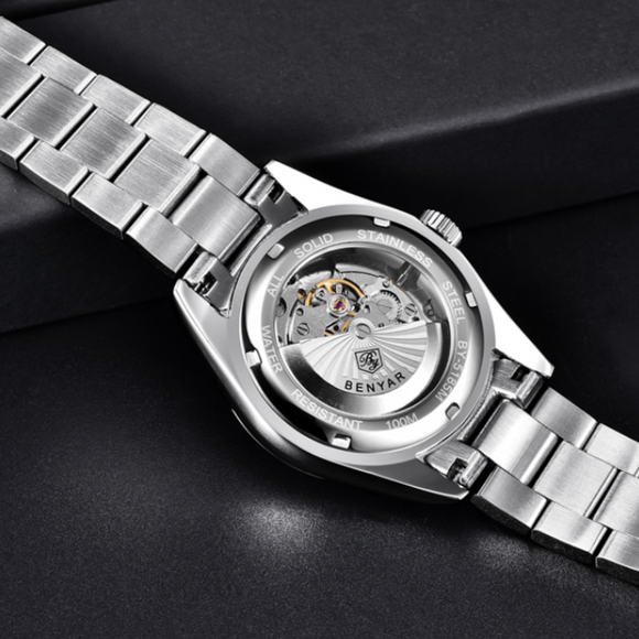 BENYAR Classic Men's Watch Stainless Steel Strap Waterproof Luminous Simple Business Sports Wristwatch - Black Dial benyar watches online india dream watches