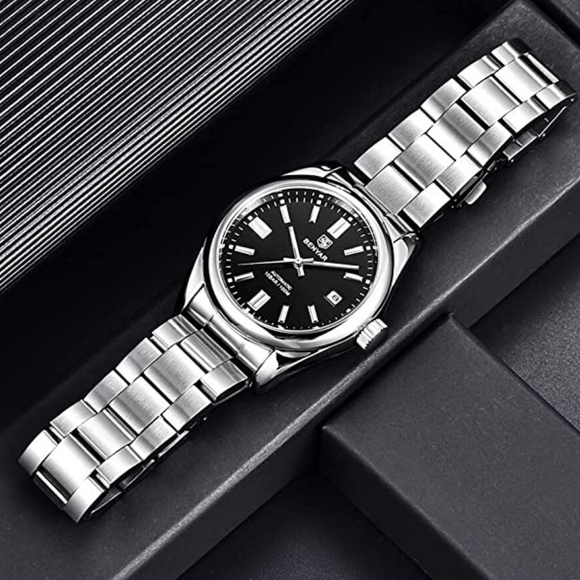 BENYAR Classic Men's Watch Stainless Steel Strap Waterproof Luminous Simple Business Sports Wristwatch - Black Dial benyar watches online india dream watches