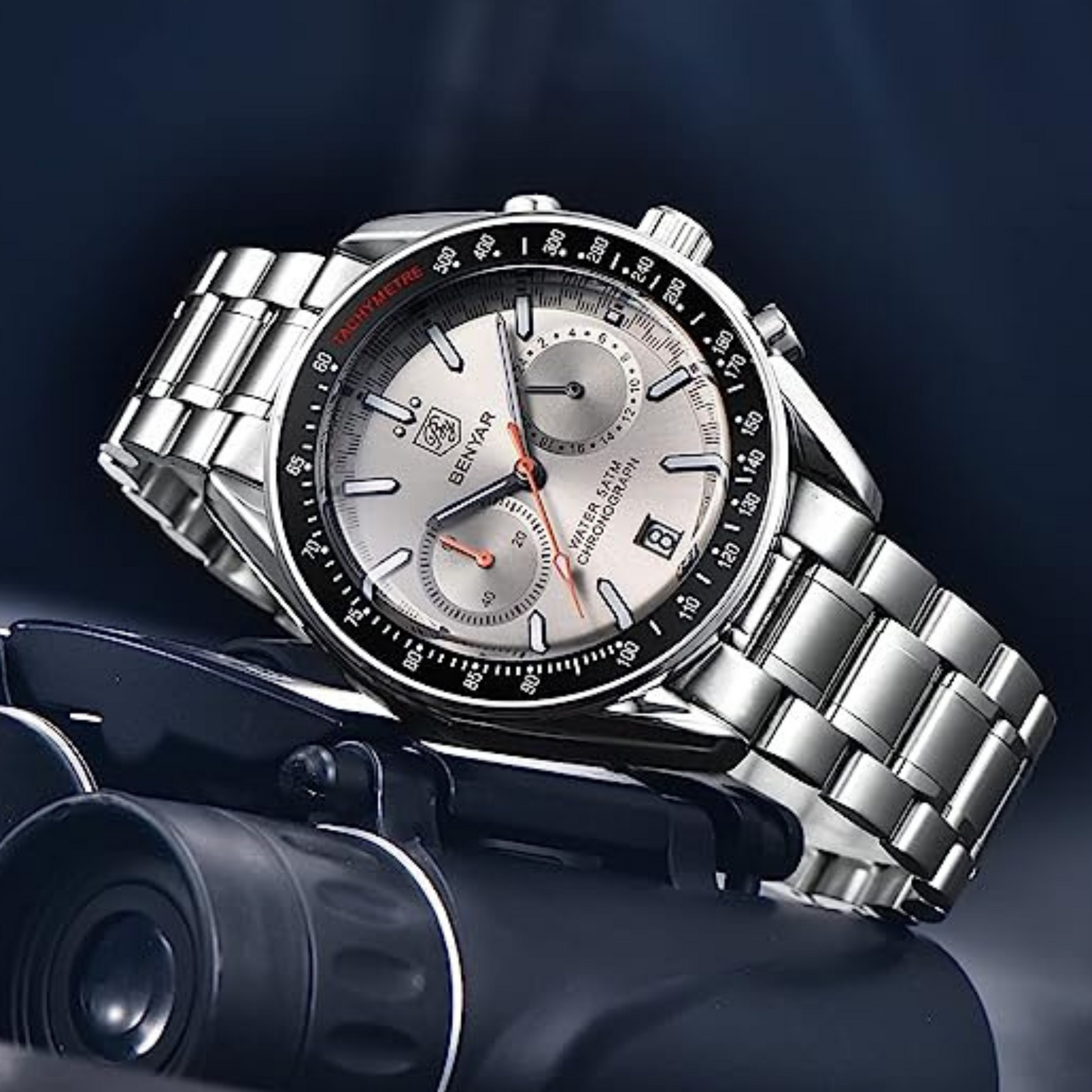 Benyar Latest BY-5194 Luxury Men Automatic Mechanical Watches Waterproof Fashion Watch - White benyar watches online india dream watches