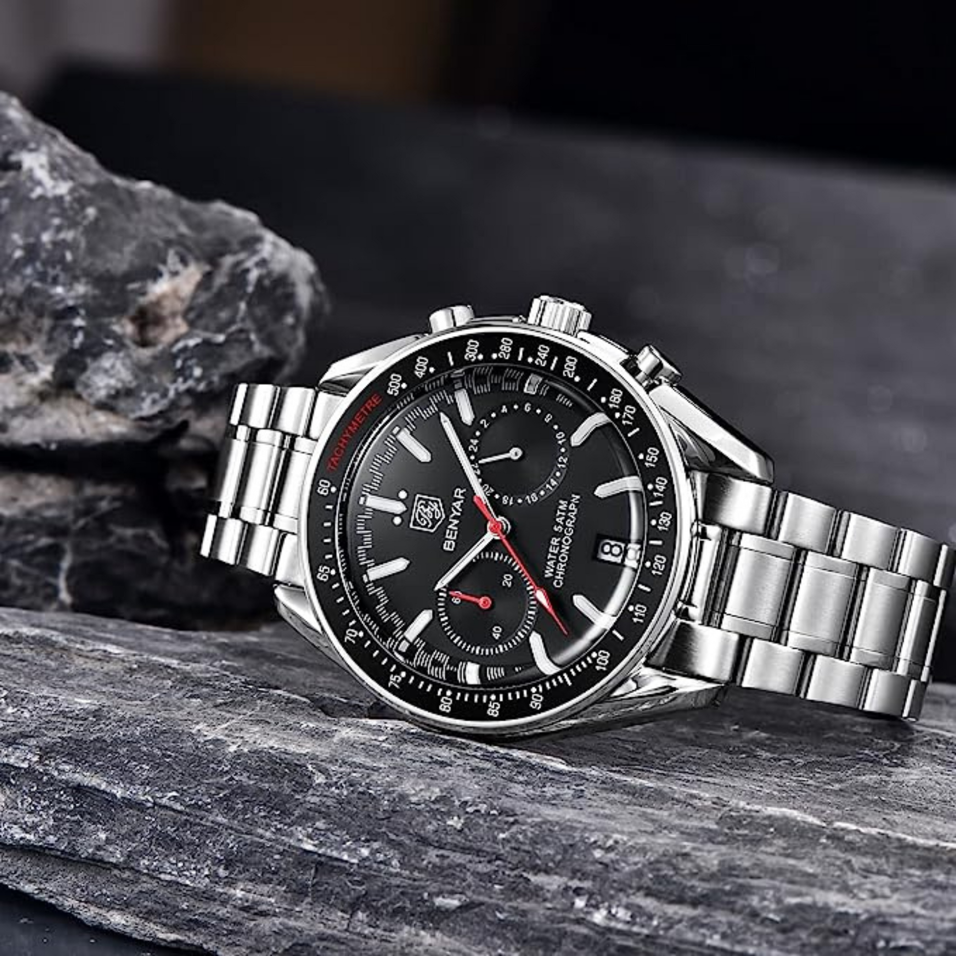 Benyar Latest BY-5194 Luxury Men Automatic Mechanical Watches Waterproof Fashion Watch - Black benyar watches online india dream watches