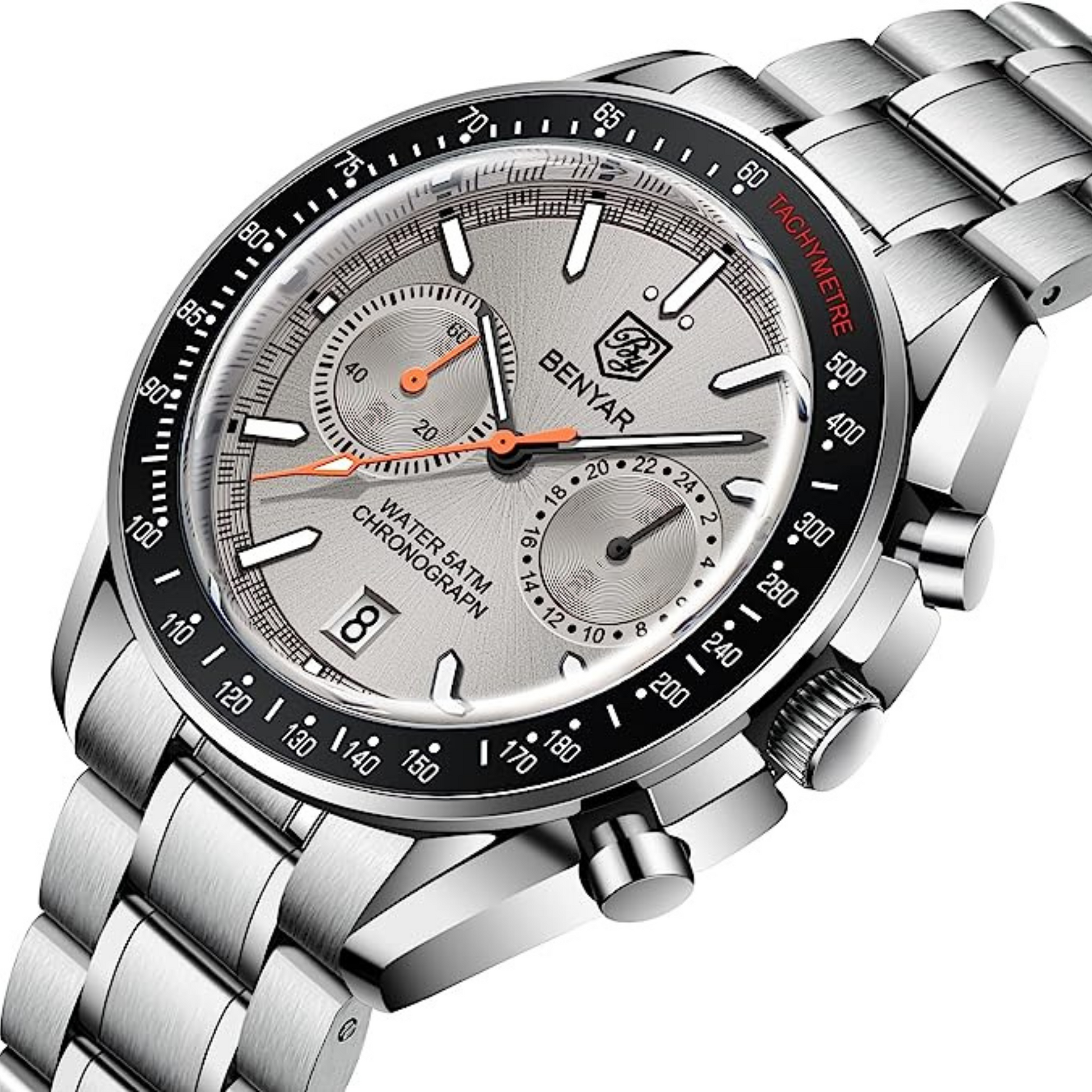 Benyar Latest BY-5194 Luxury Men Automatic Mechanical Watches Waterproof Fashion Watch - White benyar watches online india dream watches
