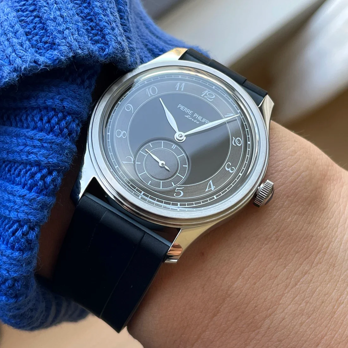 PIERRE PHILIPPE Enamel 1940 Automatic Watch 38mm (Rice Metal Strap)
