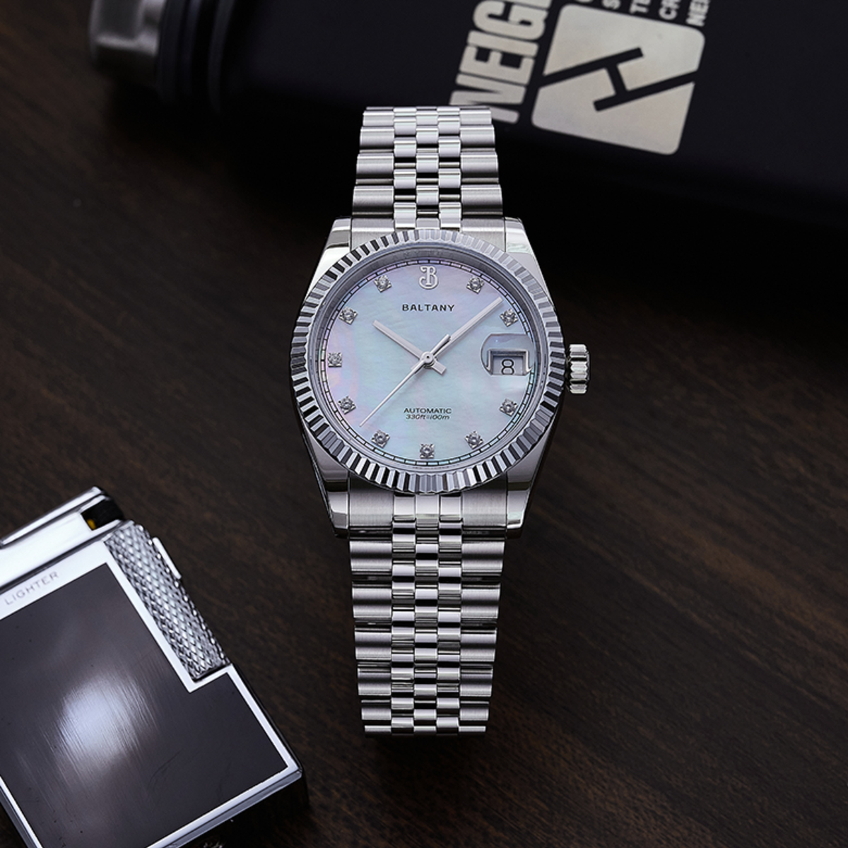 Baltany CZ Gem-Set Hour Markers 36mm DJ Homage S4129