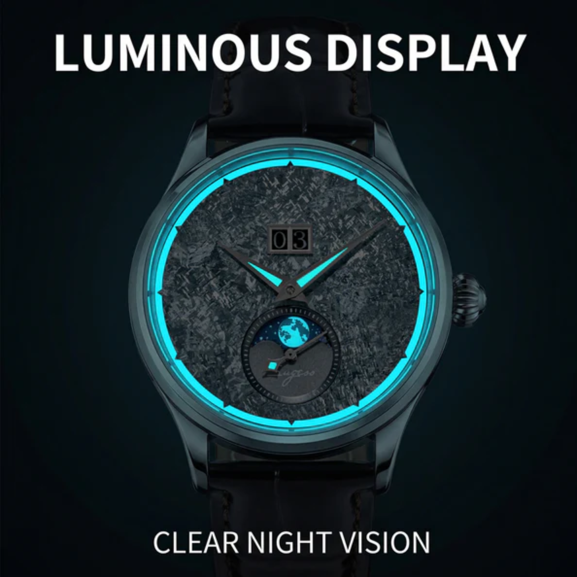 Sugess S401 MoonPhase Master Automatic Iceblue Dial