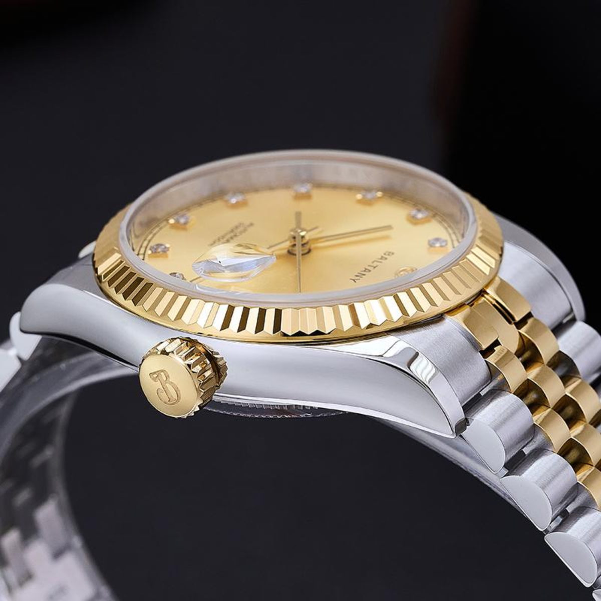 Baltany CZ Gem-Set Hour Markers 36mm DJ Homage S4129