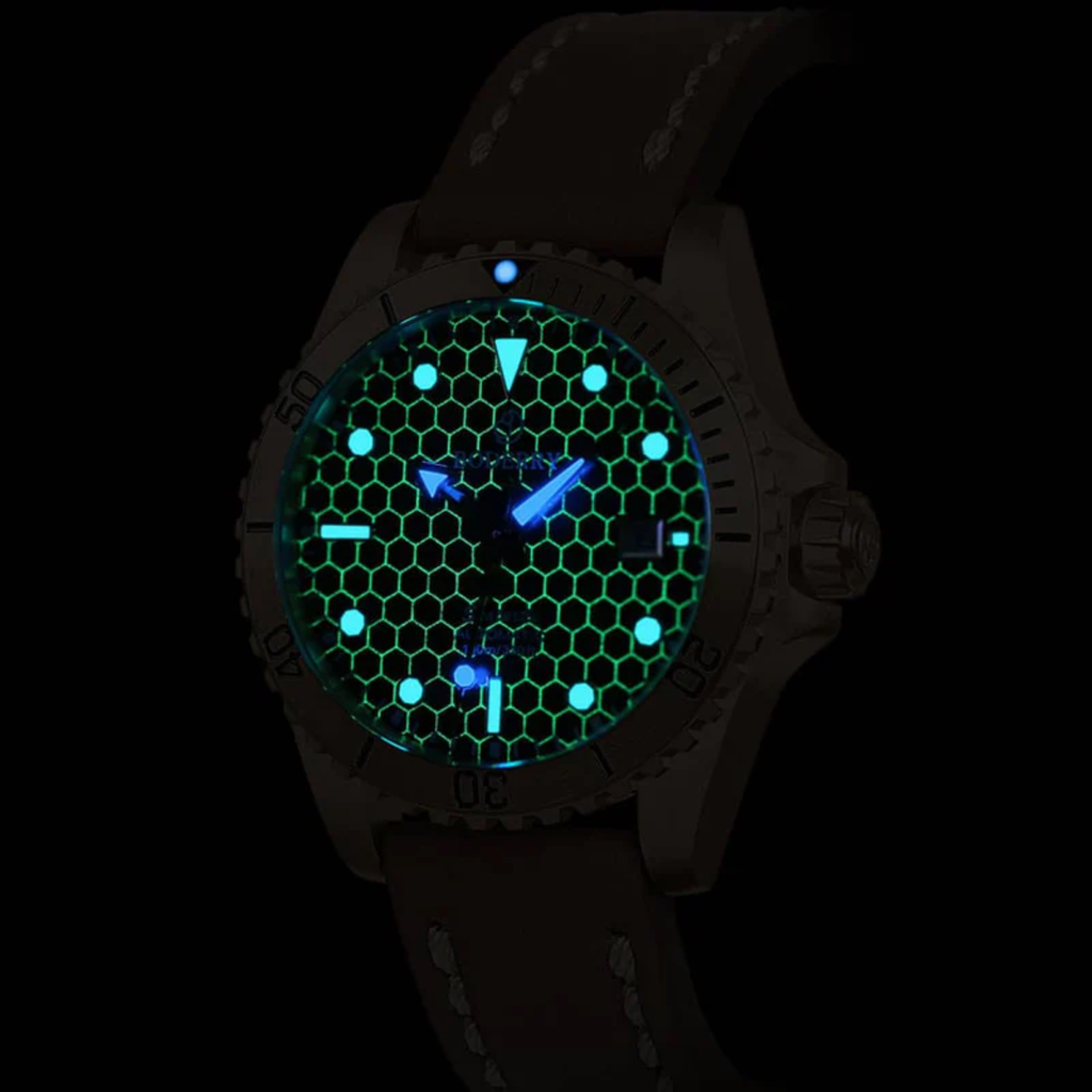 SEATURTLE OCEAN(BRONZE) - Automatic Bronze Diver Watch | Sea Red/FKM Rubber