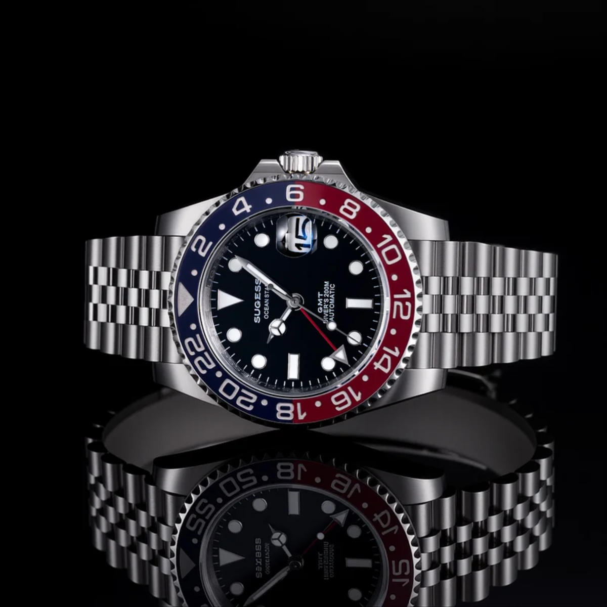 Sugess S420 Red & Blue Bezel GMT Jubilee Bracelet